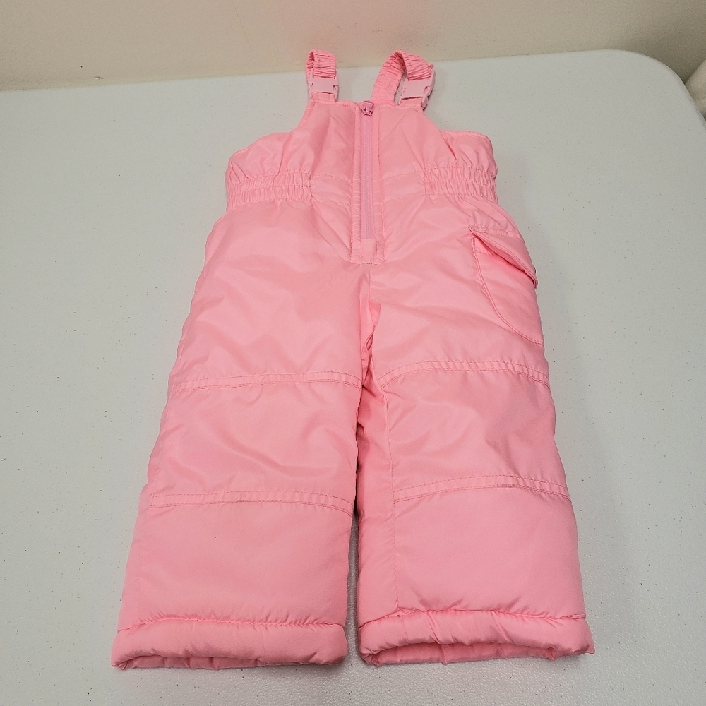 Carters Pink Snow Suit Overalls Ski Bib Girls Size 12 Months